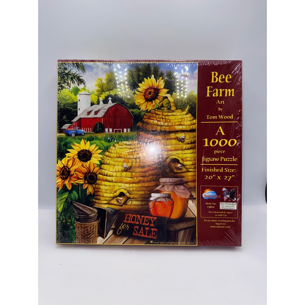 SunsOut Bee Farm Jigsaw Puzzle Unisex 1000pc Multi New Tom Wood Art 29810